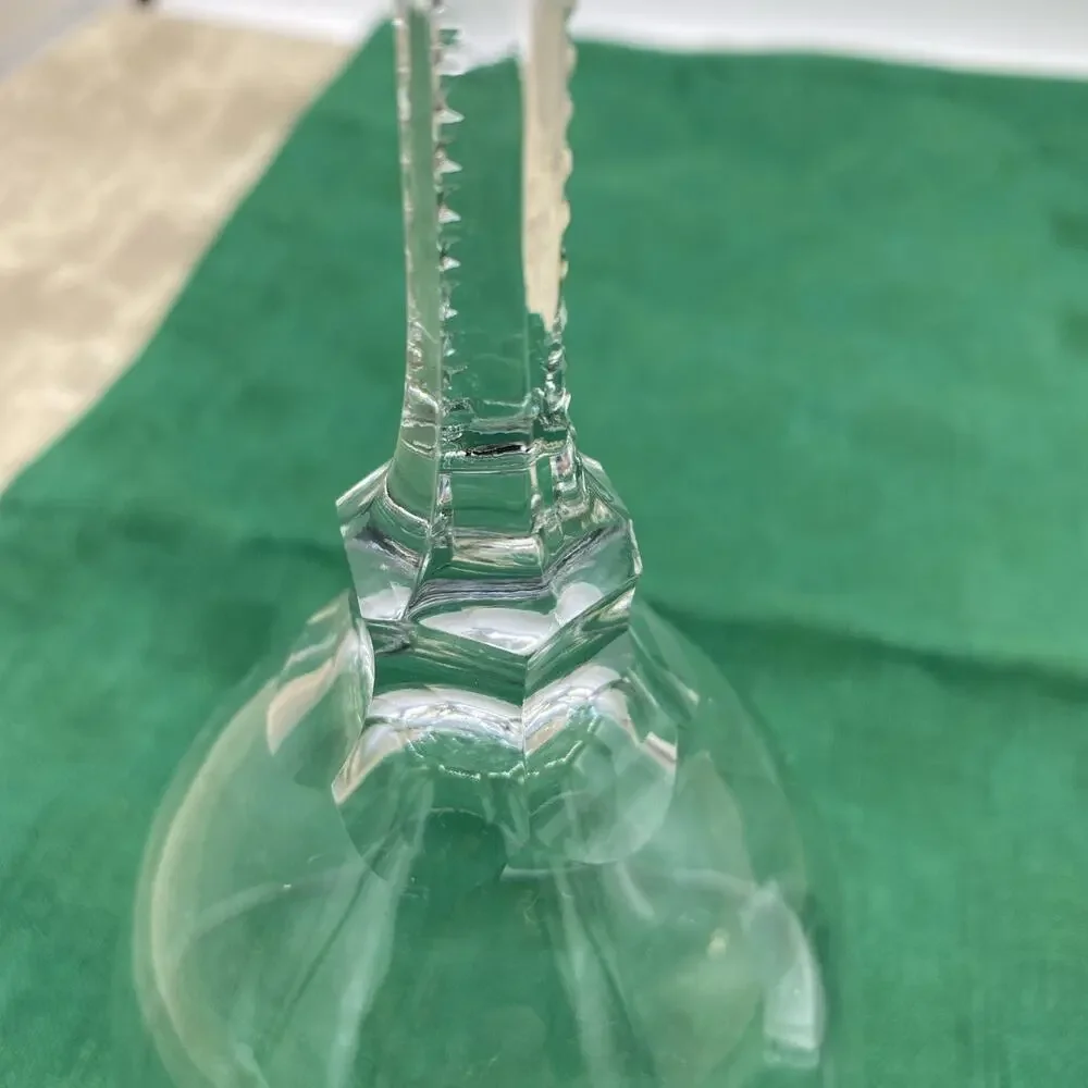 Stuart Minuet Cut Crystal Hand Blown Water Goblet Vertical Lines On Stem 6.5” T